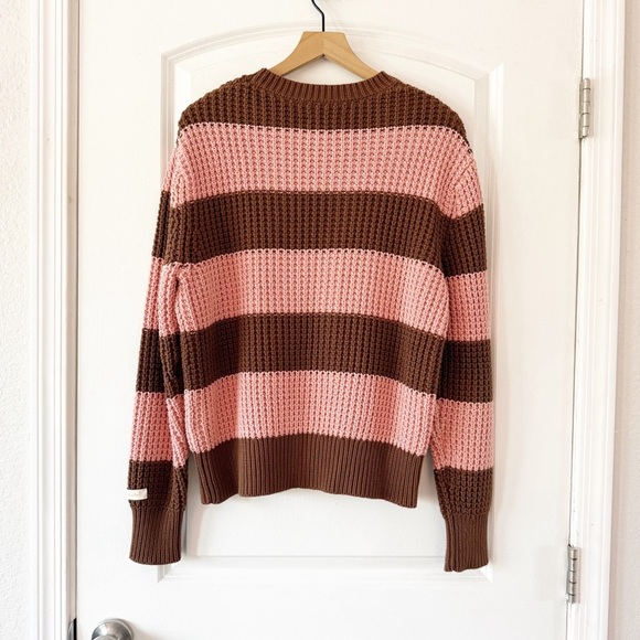 AIME LEONE DORE Chunky Striped Knit Crewneck Sweater - Picture 9 of 9
